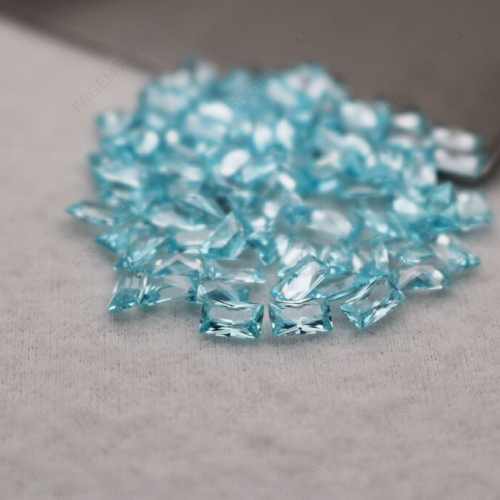 锆石浅色海蓝长方形直角车花5x3mm石头-专业生产工厂直销价